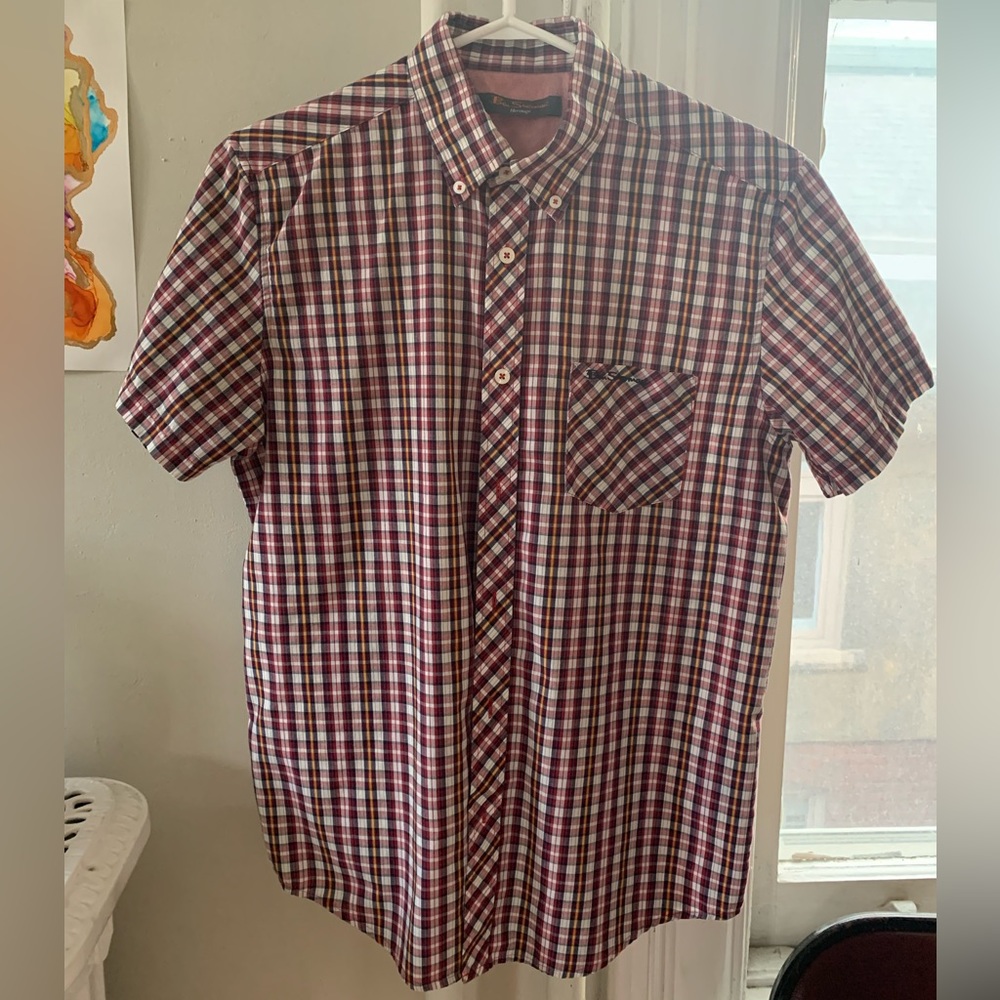 Ben Sherman plaid short-sleeved shirt